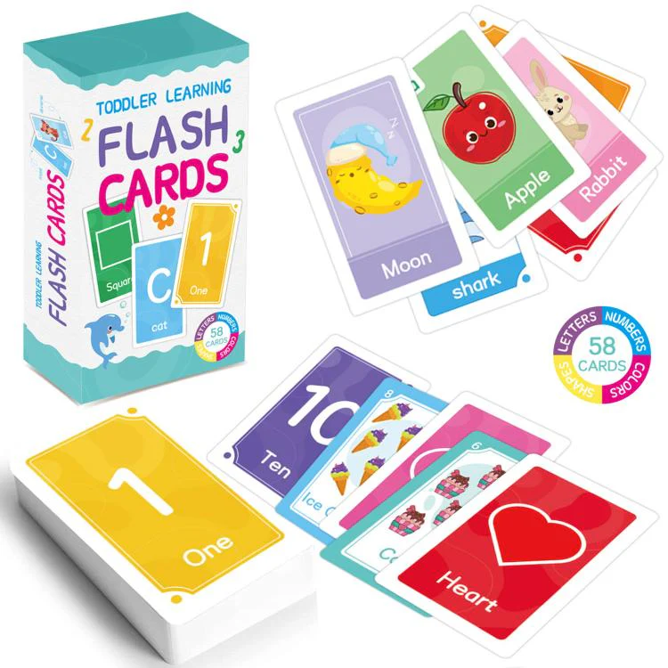 K02 58 Cards / Set Montessori Toddlers Kids Early Education Learning Flash Cards