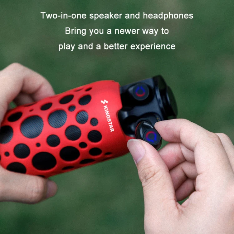 K045 2 In 1 Outdoor Mini Wireless Bluetooth Audio In-Ear Headphones(Red) - Image 5