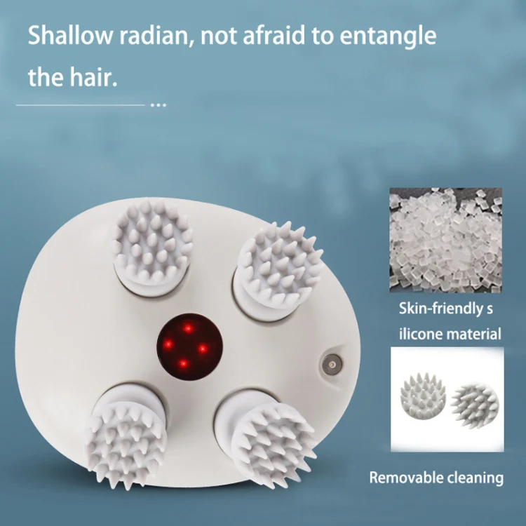 K111 Hot Compress Red Light Head Massager Electric Kneading Vibration Waterproof Head Instrument, Size: English Version(White) - Image 10