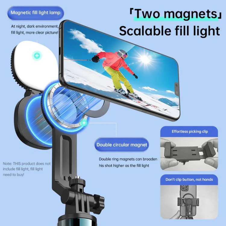 K14 1.7m Extendable Remote Control Magnetic Phone Stand Selfie Stick Tripod - Image 4