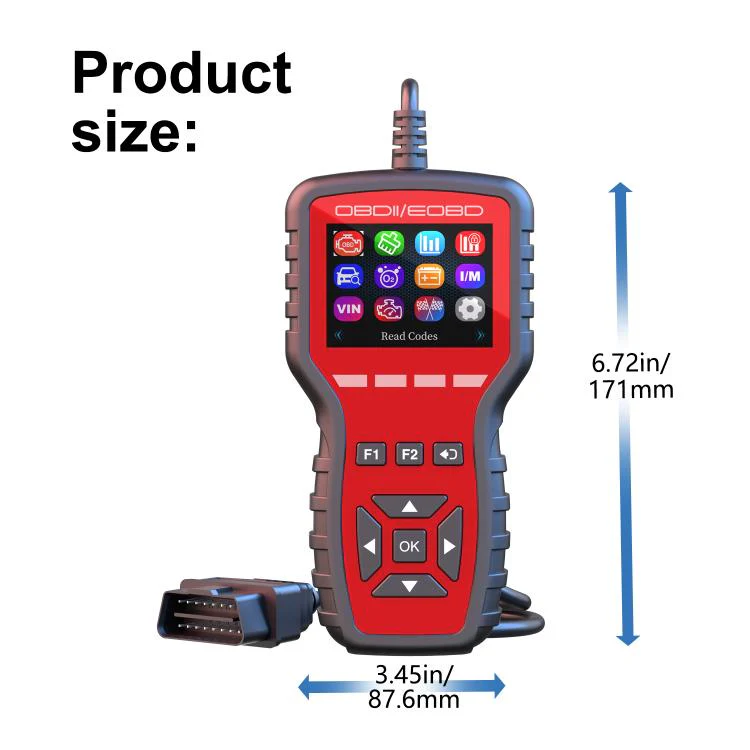 K2 Car OBDII Diagnostic Tool Smart Engine Fault Detector HUD(Black Red) - Image 2
