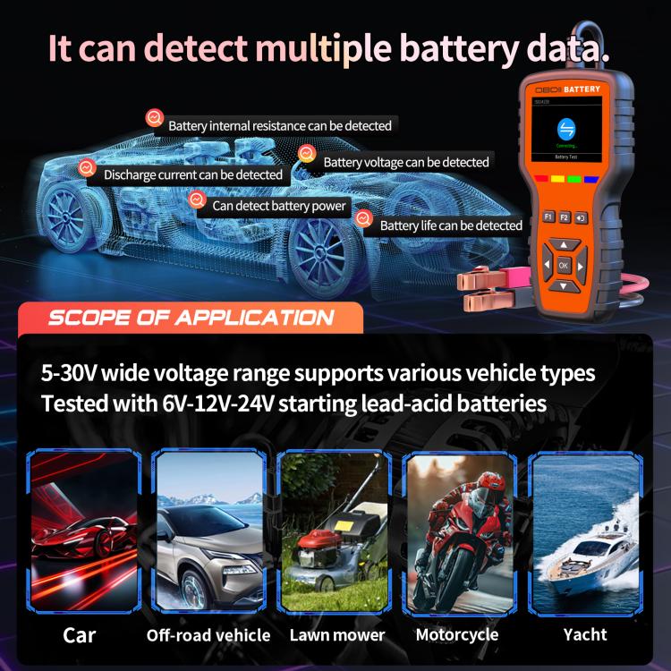 K2 Pro 2 in 1 Car OBDII Diagnostic Tool Battery Tester(Black Orange) - Image 5