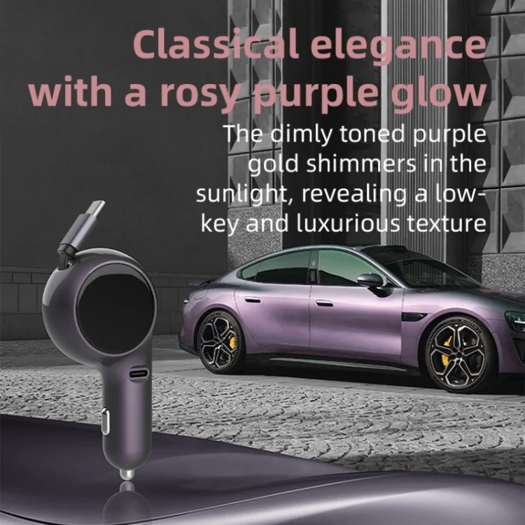 K2 With 60W Type-C Retractable Cable Type-C Port Phone Fast Charging Adapter Car Charger - Image 8