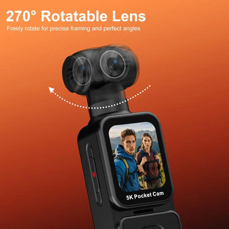 K28 1.69 inch IPS Screen 5K High Definition Video Recording Gimbal Camera(Black) - Image 4