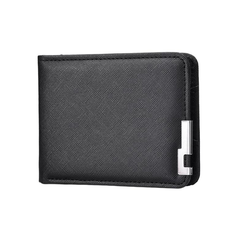 K3323 Men Short Multi-Card Slot Wallet Portable Slim & Minimalist Card Holder(Black)