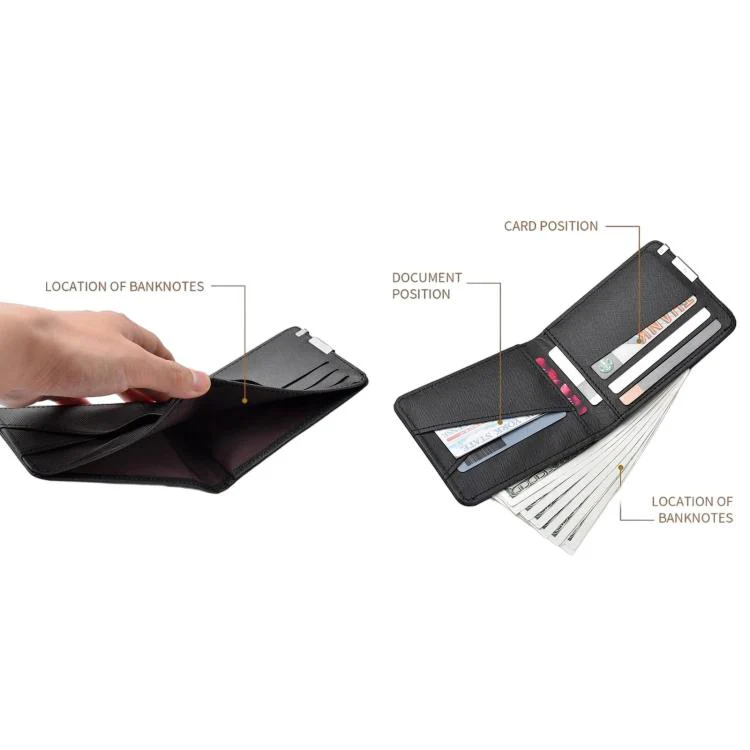 K3323 Men Short Multi-Card Slot Wallet Portable Slim & Minimalist Card Holder(Black) - Image 3