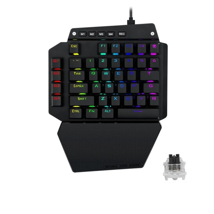 K700 44 Keys RGB Luminous Switchable Axis Gaming One-Handed Keyboard, Cable Length: 1m(Black Shaft) - Image 2