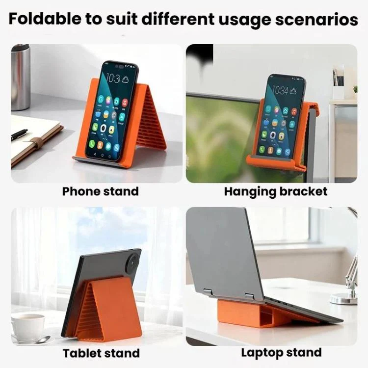 K8 Mobile Phone Silicone Desktop Flexible Deformable Folding Stand Portable Non-Slip Tablet & Laptop Holder(Black) - Image 6