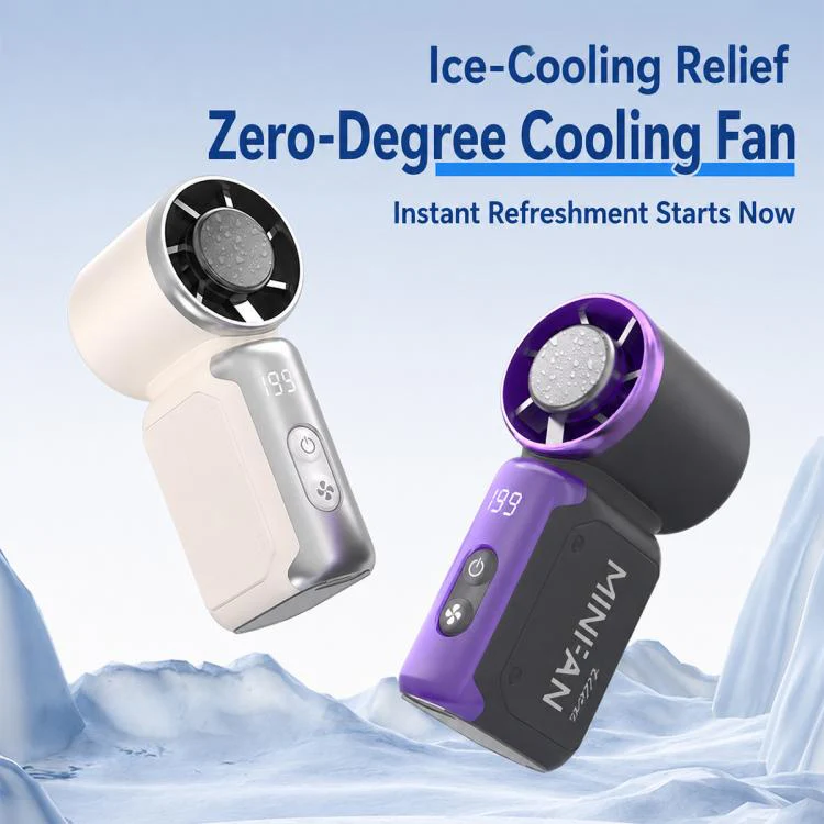 K813 Mini High Speed ??Cooling Fan with Digital Display(Pink) - Image 2