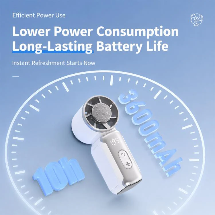 K813 Mini High Speed ??Cooling Fan with Digital Display(White) - Image 8