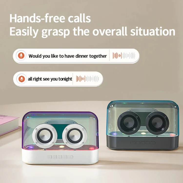 K9 Transparent RGB Portable Wireless Bluetooth Speaker Support AUX FM TF Card(White) - Image 7