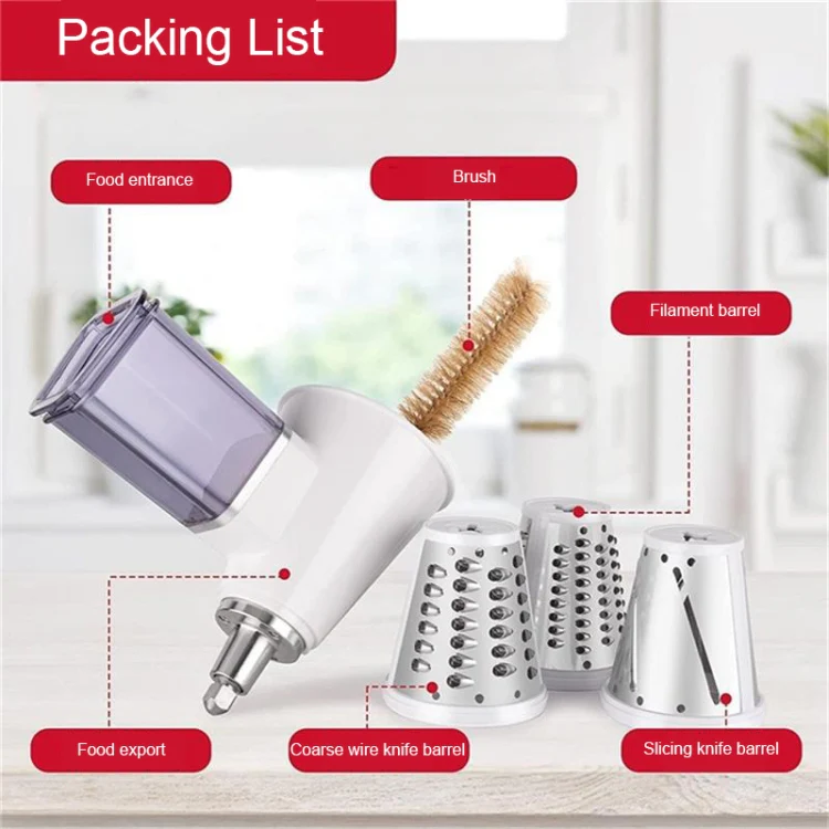 KA-08 For KitchenAid New Cutter Multi-functional Vegetable Cutter Accessories Slicer Grater(White) - Image 6