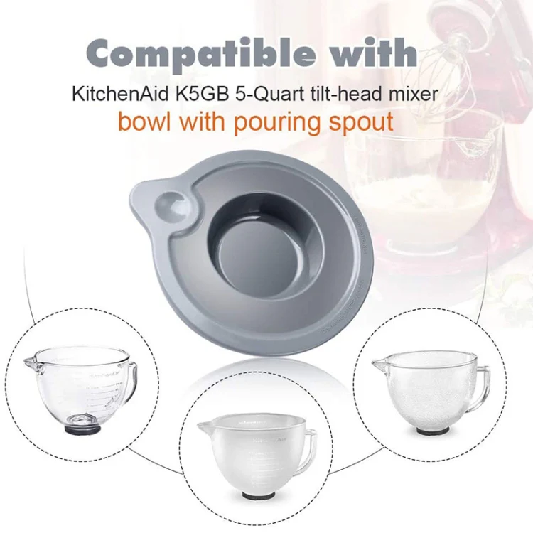 KA-T5 For KitchenAid K5GB 5QT Tilt Head Stand Mixer Glass Bowl Seal Lid - Image 3