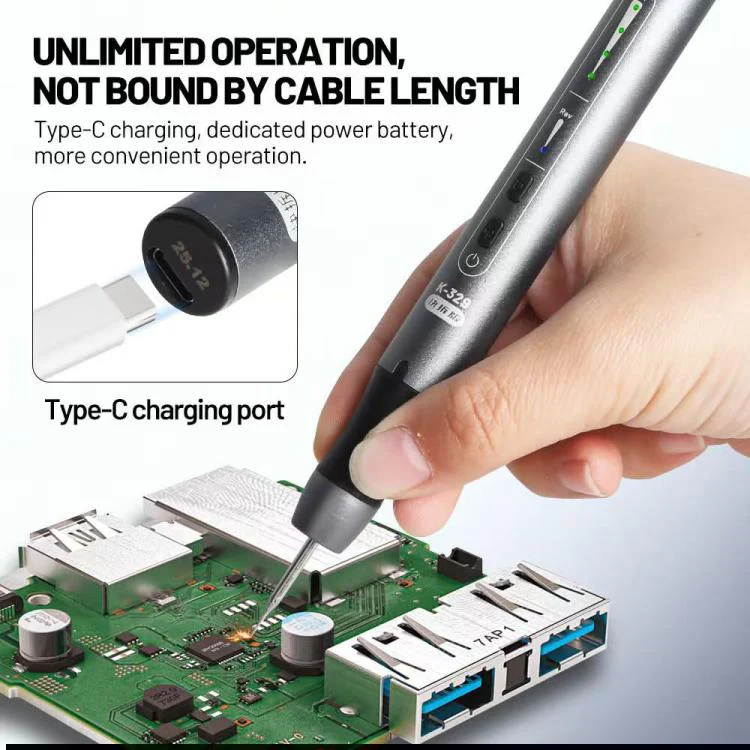 Kaisi 329 Multifunction Charging Polish Pen with 9pcs Grinding Heads - Image 4