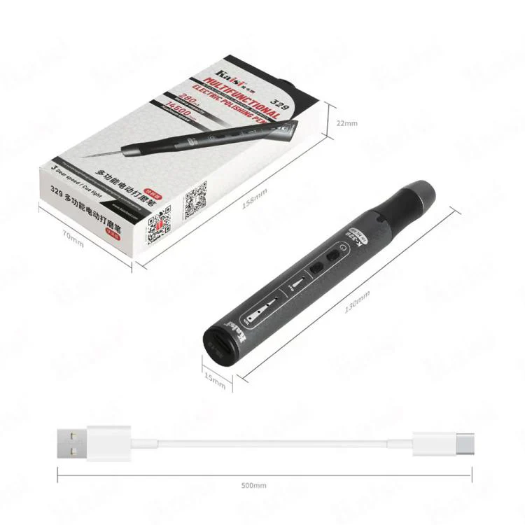 Kaisi 329 Multifunction Charging Polish Pen with 9pcs Grinding Heads - Image 9