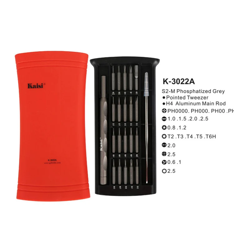 Kaisi K-3022A 22 in1 High Precision Screwdriver Set Magnetic Screwdriver Bits - Image 2