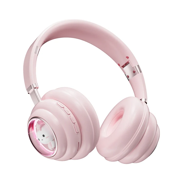 KE-30 RGB Head Mounted Wireless Bluetooth Headset(Pink)