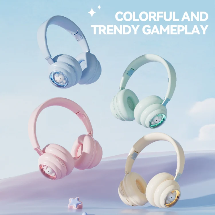 KE-30 RGB Head Mounted Wireless Bluetooth Headset(Pink) - Image 2