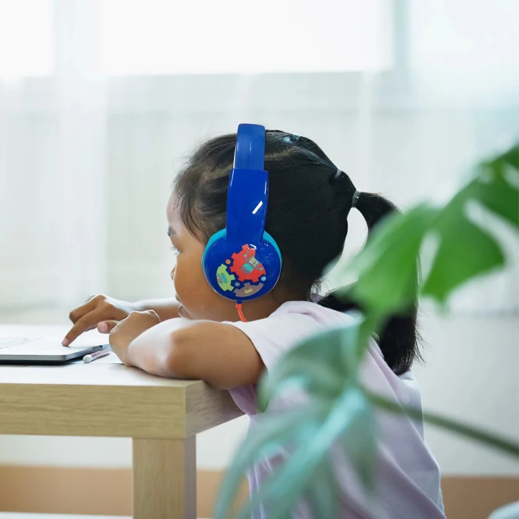KID101 Portable Cute Children Learning Wired Headphone(Black Red) - Image 7