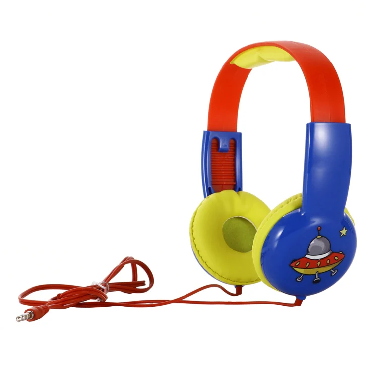 KID101 Portable Cute Children Learning Wired Headphone(Blue Red) - Image 2