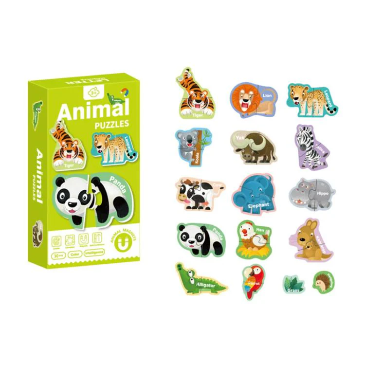 Kids Early Education Magnetic Refrigerator Puzzle Educational Toy(Animals)