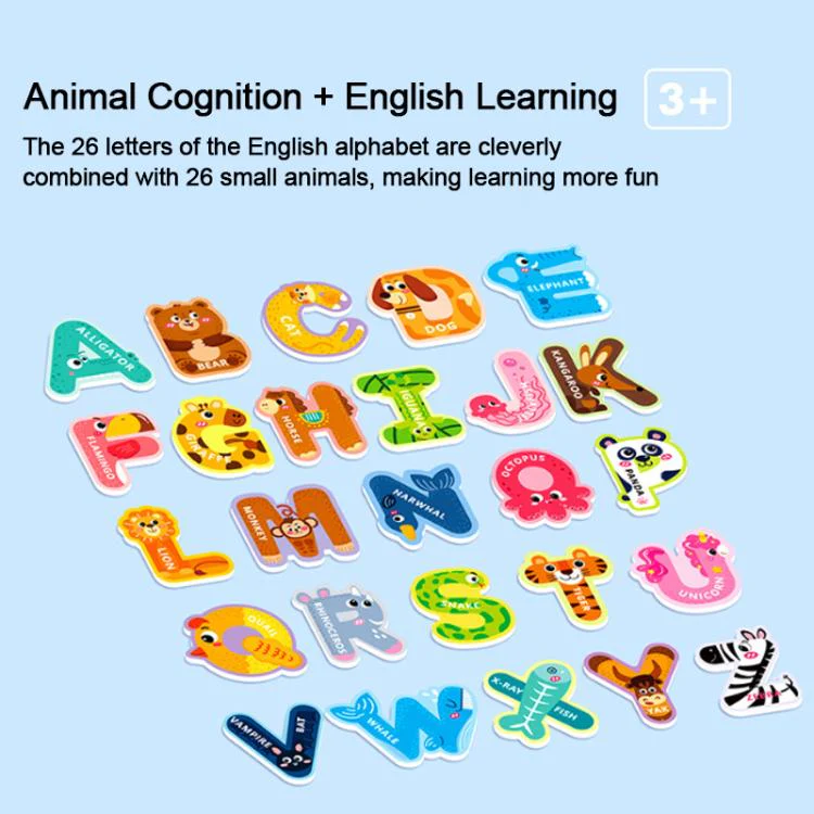 Kids Early Education Magnetic Refrigerator Puzzle Educational Toy(Animals) - Image 4