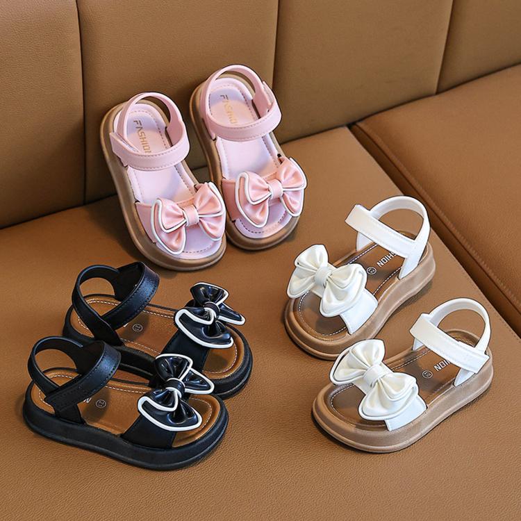 Kids Summer Anti-Slip Soft Sole Sandals Easy On Off Beach Sandals For Girls, Size: 23 Length 15cm(Black) - Image 2