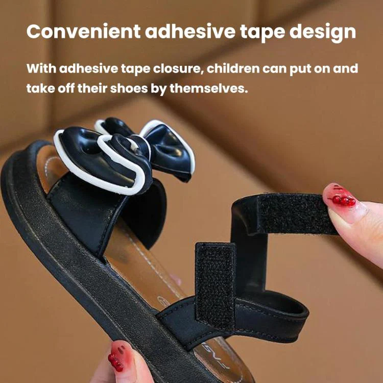 Kids Summer Anti-Slip Soft Sole Sandals Easy On Off Beach Sandals For Girls, Size: 23 Length 15cm(Black) - Image 3