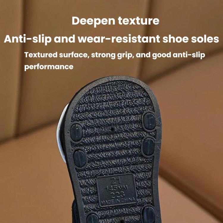 Kids Summer Anti-Slip Soft Sole Sandals Easy On Off Beach Sandals For Girls, Size: 23 Length 15cm(Black) - Image 5