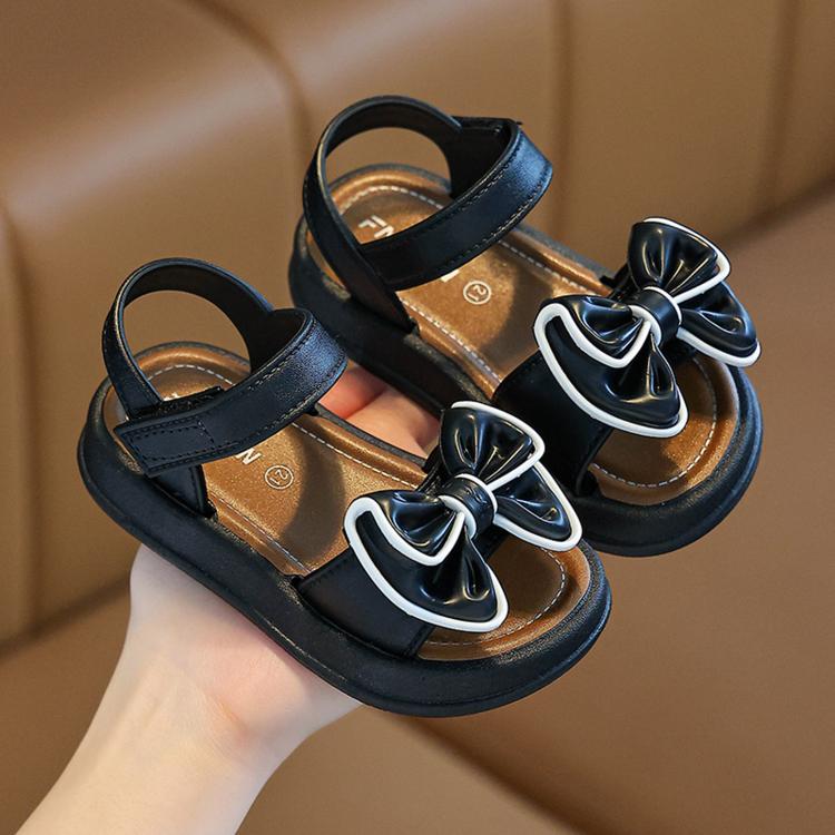 Kids Summer Anti-Slip Soft Sole Sandals Easy On Off Beach Sandals For Girls, Size: 33 Length 20cm(Black)