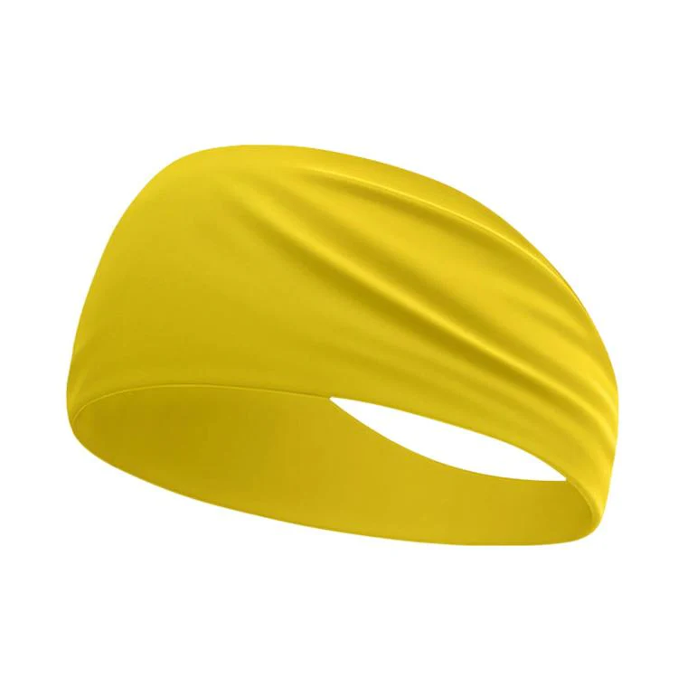 Kids Sweat-Wicking Quick-Dry Headband Milk Silk Widened Sports Running Hair Band(Yellow) - Image 2