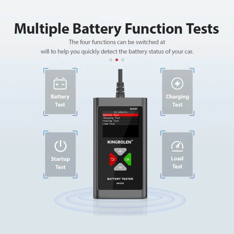 KINGBOLEN BM580 6V 12V Car Digital Load Battery Tester - Image 4