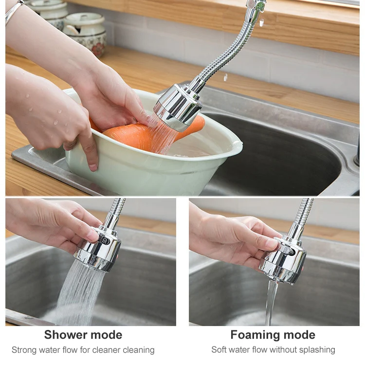 Kitchen Faucet Anti-splash Head Pressurized Shower Head Universal Rotating Aerator Long Style - Image 4