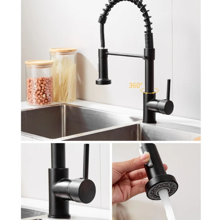 Kitchen Faucet Hot & Cold Water Tank Valve Sink Faucet, Specification: Black Model - Image 6