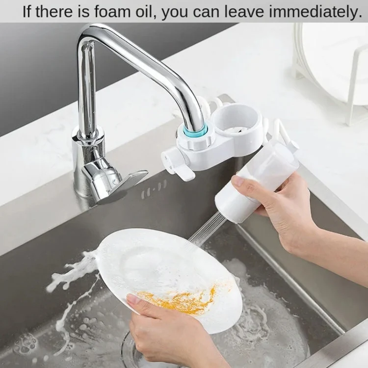 Kitchen Foam Pumping Flushing Water Faucet Extender(White) - Image 10