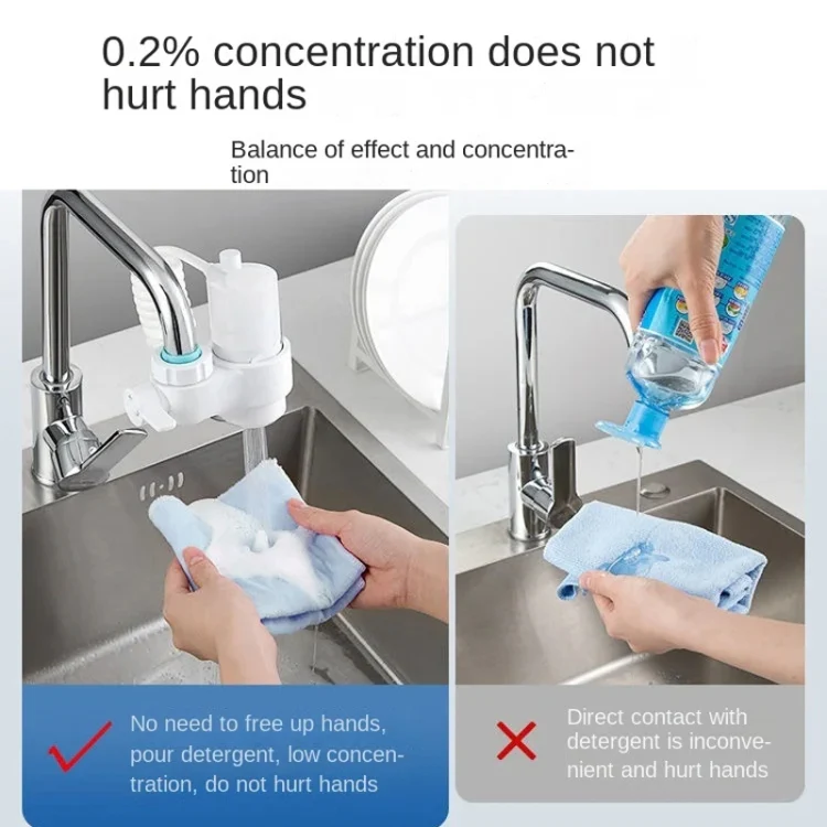 Kitchen Foam Pumping Flushing Water Faucet Extender(White) - Image 13