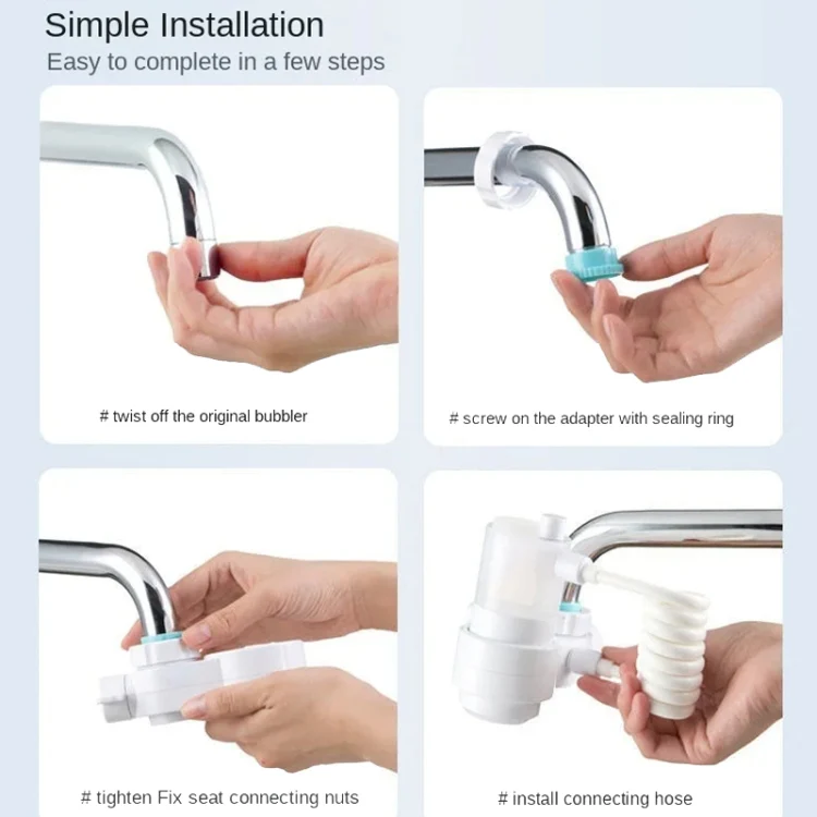 Kitchen Foam Pumping Flushing Water Faucet Extender(White) - Image 16