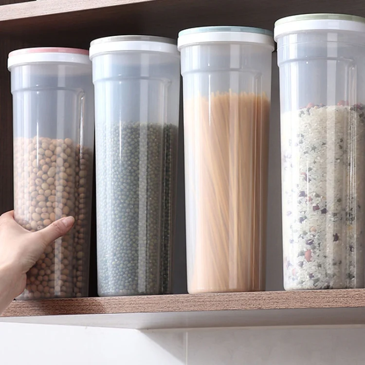 Kitchen Grain Storage Jar Noodle Storage Box Plastic Grain Storage Canister(Green) - Image 9