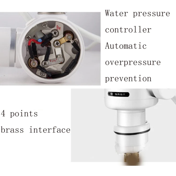 Kitchen Instant Electric Hot Water Faucet EU Plug, Style:Digital Display Big Elbow - Image 5