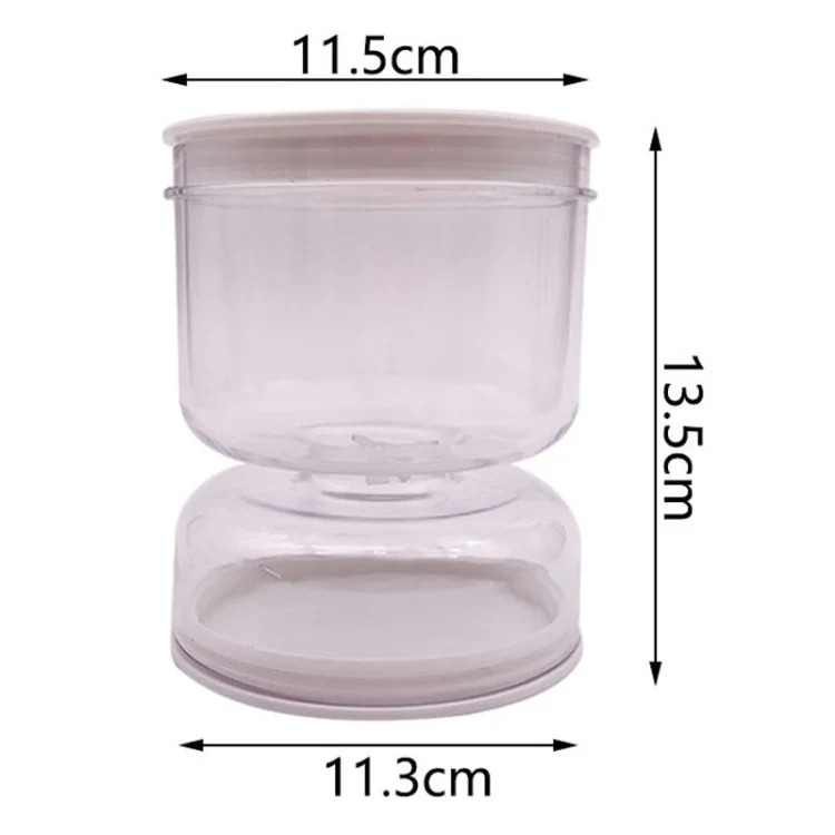 Kitchen Wet And Dry Separate Pickle Jar Plastic Wet And Dry Dispenser Hourglass Can, Style: Round - Image 2