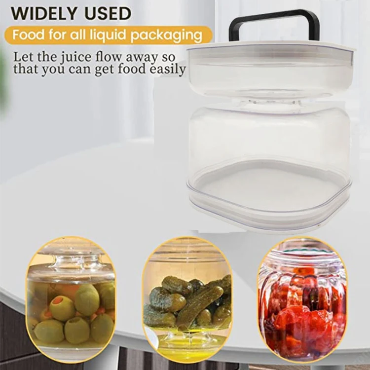 Kitchen Wet And Dry Separate Pickle Jar Plastic Wet And Dry Dispenser Hourglass Can, Style: Round - Image 9
