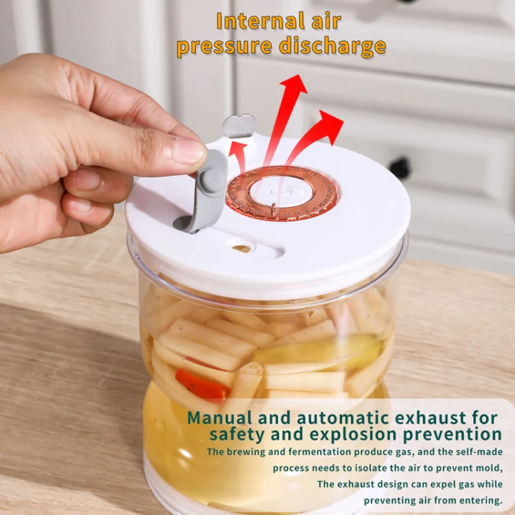 Kitchen Wet And Dry Separate Pickle Jar Plastic Wet And Dry Dispenser Hourglass Can, Style: Square - Image 11