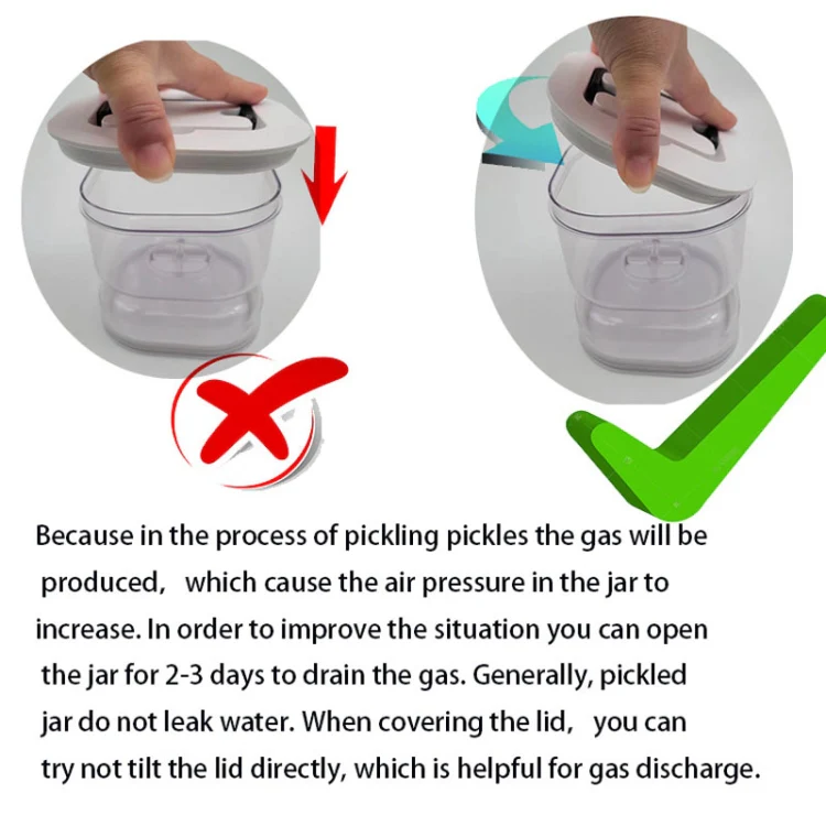 Kitchen Wet And Dry Separate Pickle Jar Plastic Wet And Dry Dispenser Hourglass Can, Style: Square - Image 6