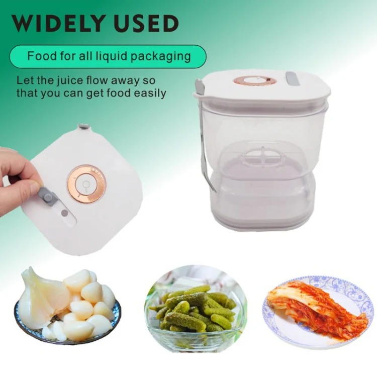 Kitchen Wet And Dry Separate Pickle Jar Plastic Wet And Dry Dispenser Hourglass Can, Style: Square - Image 7