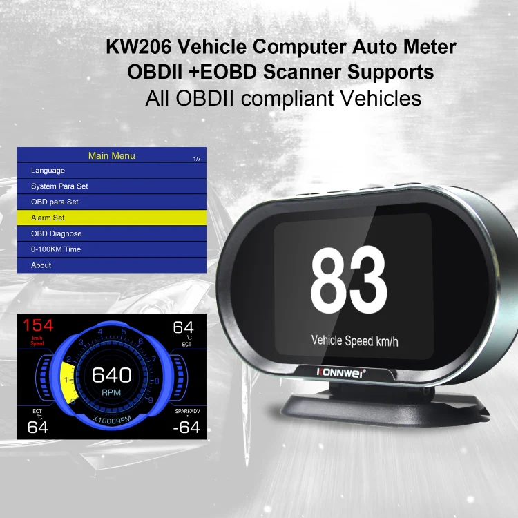 KONNWEI KW206 2 in 1 OBDII / EOBD12V Car Fault Scanner + 3.5 inch LCD Monitor - Image 10