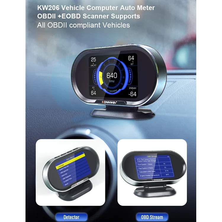 KONNWEI KW206 2 in 1 OBDII / EOBD12V Car Fault Scanner + 3.5 inch LCD Monitor - Image 16
