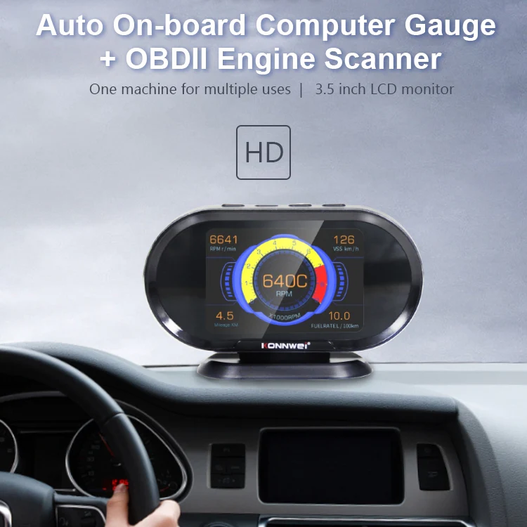KONNWEI KW206 2 in 1 OBDII / EOBD12V Car Fault Scanner + 3.5 inch LCD Monitor - Image 3