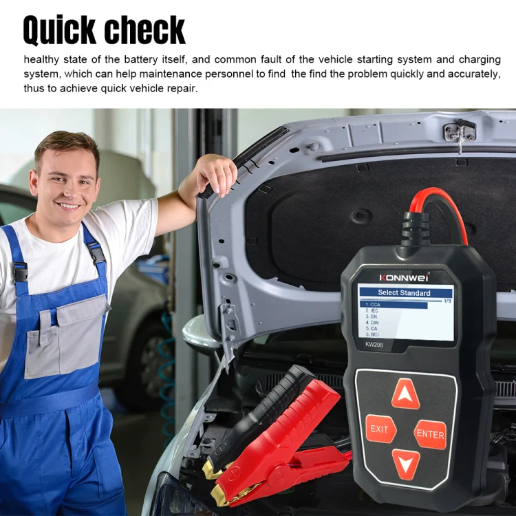 KONNWEI KW208 Car TFT Color Screen Battery Tester Support 8 Languages - Image 11