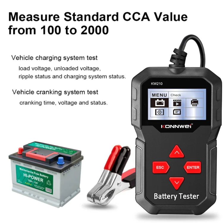 KONNWEI KW210 Car Battery Test Battery Capacity Resistance Battery Detector - Image 3