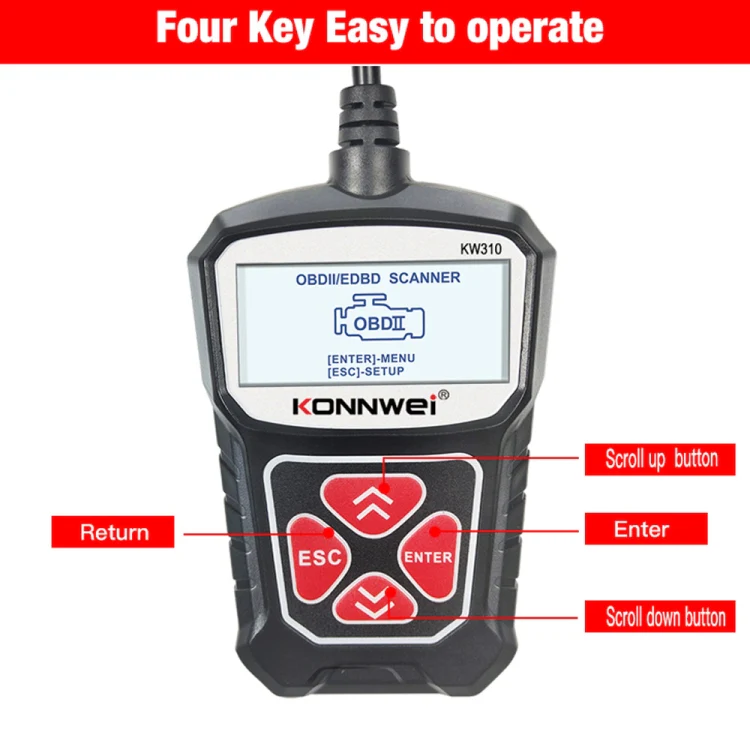 KONNWEI KW310 OBD Car Fault Detector Code Reader ELM327 OBD2 Scanner Diagnostic Tool(Black) - Image 8